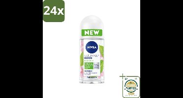 NIVEA - Deodorant Roller - Natuurlijk Goed Groene Thee - Fris Gevoel - 24 Uur Lang Werkend - 50 ml - Voordeelverpakking - 24 stuks - Deodorant groene thee - Aluminiumvrije deodorant