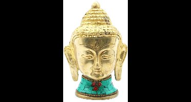 Boeddhabeeld van messing - Klein hoofd - 5 cm
