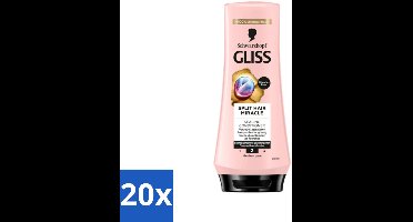 20 x Gliss - Hair Repair - Conditioner Split Hair Miracle tegen Gespleten Haarpunten - 200 ml - Gespleten Haarpunten - Haar Herstel - Haar Bescherming - Haar Verzorging - Haarcrème