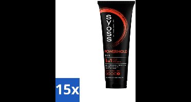 15 x Syoss - Power Hold - Haargel - Extra Sterke Fixatie - 250 ml - Haargel - Styling - Haarfixatie - Power Hold - Salonkwaliteit