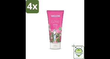 WELEDA - Douchecrème Aroma Shower Love - 200 ml - Voordeelverpakking - 4 stuks - Douchecrème - Natuurlijke douche