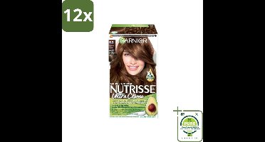 Garnier - Nutrisse Ultra Crème 5.3 - Haarkleuring - Licht Goudbruin - Intens Voedend - Permanente Kleur - Voordeelverpakking - 12 stuks - Haarverf - Permanente haarkleur