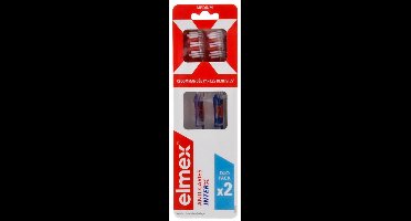 Elmex Anti-Caries InterX Tandenborstel Medium Duo Pack (Kleur : Violet - Blauw)