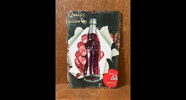 Coca Cola Reclamebord - Muurplaat - Vintage - Retro - Horeca - Bord-Wanddecoratie -Tekstbord - Decoratiebord - Reclameplaat - Wandplaat - Nostalgie -Cafe - Bar -Mancave - Kroeg - Man Cave 20 x 30 cm