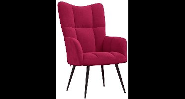 vidaXL - Relaxstoel - fluweel - wijnrood