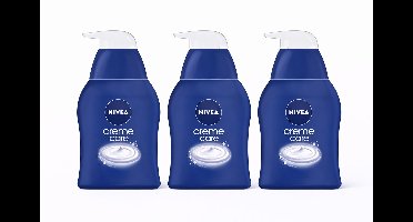 NIVEA Crème Care Handzeep | 3 × 250 ml | Met pomp | Zacht & verzorgend | Klassieke NIVEA geur