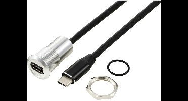 TRU COMPONENTS TC-13376324 USB-C (3.1) bus/stekker 1 m kabel zilver 1 stuk(s)