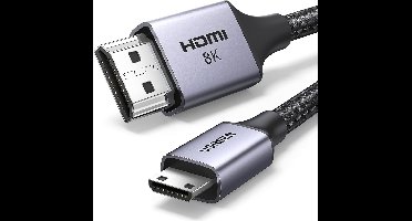 UGREEN Mini HDMI naar HDMI 2.1 kabel 1M | 8K HDMI kabel | Mini HDMI kabel | HDMI 2.1 8K 60Hz | 4K 120Hz | Raspberry Pi 4 kabel | camera HDMI kabel | Mini HDMI naar HDMI adapter | 48Gbps | HDR | ARC | 3D | UHD kabel