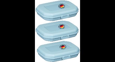 Westmark 3x lunchbox/snackbox, met kliksluiting, hoogte: ca. 3,7 cm, kunststof, Mini, blauw, 235122EB