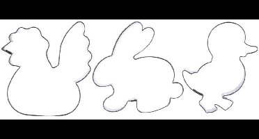 Orion - Stalen Koekjesvorm - 3 Stuks - Pasen - 6 cm