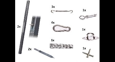 Platinum bevestigingsmaterialen schaduwdoek combinatiepakket 5