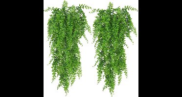 Gigicial Hangplanten - Kunstvarens - Realistisch & Levensecht Met Vormbare Stengels - 2 - Voor Binnen En Buiten Groen