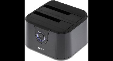 Deltaco MAP-GD35U3 - Docking Station - HDD/SSD - 2x 2,5 of 2x 3,5 Inch SATA - USB 3.0 - LED - Zwart