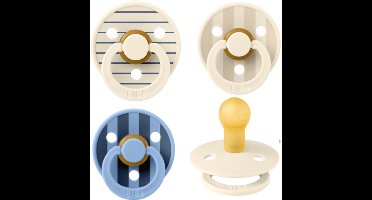 Bibs studio fopspenen maat 2 (6-18 maanden) Set 3 fopspenen -Ivory Steel Blue - Sky Blue - Ivory Vanilla
