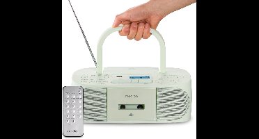 MEDION DRX-1 Plus Boombox (draagbare DAB+ & FM-radio, Bluetooth, cd-speler, MP3, cassette, hoofdtelefoonaansluiting, stereo, AUX, netstroom & batterijen) groen