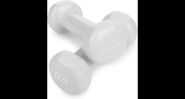 Spokey Shape IV halterset, 2-delig, met vinyl ommanteld, fitnesshalters: verschillende gewichtsgradaties van 0,5 tot 2 kg, met een kern van gietijzer (0,5)