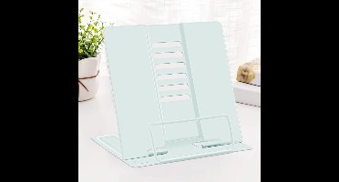 Verstelbare Metalen Boekenstandaard - Lichtgewicht en Draagbaar voor Kookboeken, Tablets en Documenten - Macaron Groen
