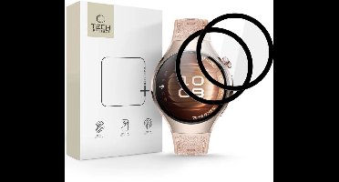 Tech-Protect Hybride Glas Flex+ Voor Huawei Watch 5 42 Mm 2-Pack