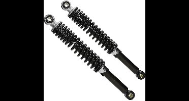 MKX Schokbrekerset 340mm Gilera Citta, Puch Maxi, Tomos zwart/chroom