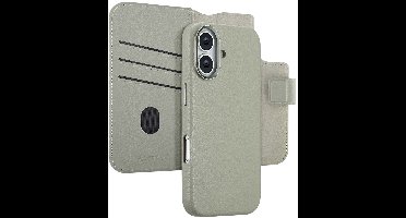 Accezz Hoesje - Geschikt voor Apple iPhone 17 - Leather Bookcase 2-in-1 geschikt voor MagSafe - Light Grey