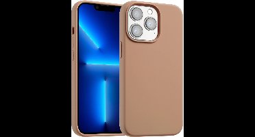 Accezz Hoesje - Geschikt voor Apple iPhone 13 Pro Max - Liquid Silicone Backcover geschikt voor MagSafe - Lichtbruin
