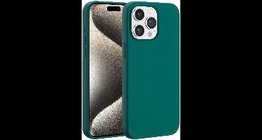 Accezz Hoesje - Geschikt voor Apple iPhone 15 Pro Max - Liquid Silicone Backcover geschikt voor MagSafe - Forest Green