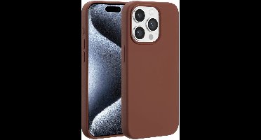Accezz Hoesje - Geschikt voor Apple iPhone 15 Pro - Liquid Silicone Backcover geschikt voor MagSafe - New Tea Brown
