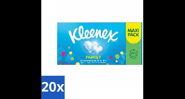 20 x Kleenex – Family – Tissues – 128 stuks per verpakking - Tissue - Gezin - Hygiëne - Neus - Drogen