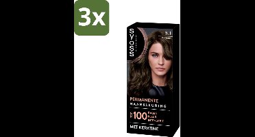 SYOSS - Permanent Coloration 5-1 - Haarverf - Permanente Haarkleuring - Lichtbruin - Grijsdekking - Bulkverpakking - 3 stuks