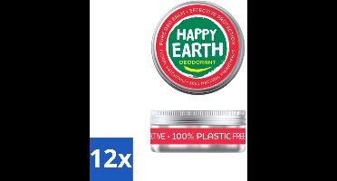 Happy Earth – Deodorant Balm – 100% Natuurlijk Floral Patchouli – 45 g - Voordeelverpakking - 12 stuks