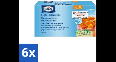 Toppits – Diepvrieszakjes – 1 Liter – 40 Zakjes - Voordeelverpakking - 6 stuks