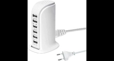 Multi-USB Oplader, 30W 6-Poorts USB Voedingsadapter, USB Desktop Oplaadstation voor Telefoons en Tablets