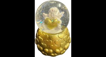 Schudbol engel - gouden voet - 4.5 cm