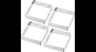 Westmark taartframe 4 dek. – Perfecte taart- en quicheblikken – Uniform bakresultaat dankzij perforatie – Zilver, 7x7 cm