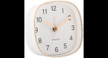 Karlsson Wekker Travel Square - Mat Wit - 8.5x8.5x8.5cm - Modern - Wekker voor slaapkamer - Wekkers