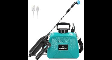 Tuinonderhoud elektrische plantenspuiters – groen – 1 Stuk – 5L,accu-aangedreven,USB oplaadbaar handvat,draagbare telescopische paal,geschikt voor patio&lawn&onkruid&planten