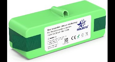 6400 mAh accu voor Roomba 500-600-700-800 reeks, Extra hoge capaciteit, Li-ion, niet voor Roomba 69X en Roomba 68X modellen