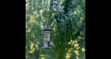 CJ Wildlife Vogelvoederstation Paal - 2 Haken voor o.a. Voedersilo, Vetbolhouder of Pindasilo - Aanpasbaar in Hoogte tussen 125-140cm - Groen