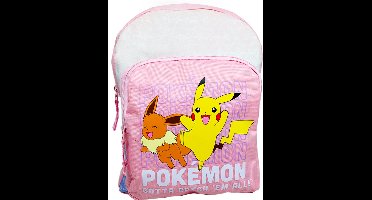 Pokémon Meisjes Rugzak Roze – 10 Liter – Met Voorvak en Rits – Pikachu & Eevee