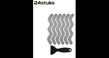 24 Stuks - Zelfklevende Anti Slip Strips Stickers - S-vormige antislipstickers - 1,3 x 18 cm - Veiligheid in de badkamer - Antislip voor de douche - grijs