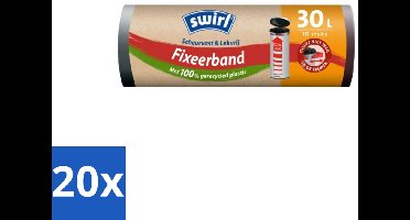 Swirl – Pedaalemmerzakken – XL – 30 L – Fixeerband – 10 zakken - Bulkverpakking - 20 stuks