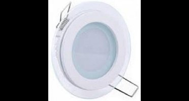 6w Led paneel - inbouwspot - Rond - Glas - 6000K - Koud wit