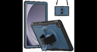 Accezz Tablet Hoes - Geschikt voor Samsung Galaxy Tab A9 Plus - Backcover Shoulder Strap - Blauw
