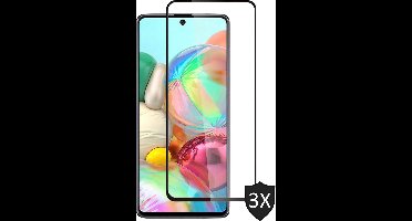 Screenprotector geschikt voor Samsung A71 - 3x Full Glas PET Folie