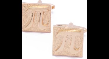 Manchetknopen - Pi 3.14 Rose Goud Vierkant