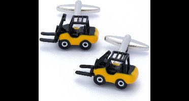 Manchetknopen - Vorkheftruck Geel en Zwart