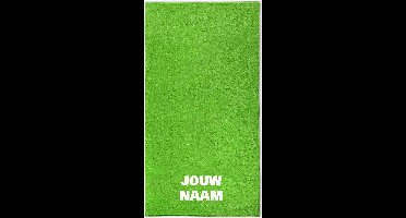 Strandlaken met naam limegroen 100x200cm