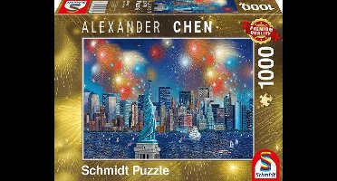 Schmidt -Vuurwerk bij het Vrijheidsbeeld(1000) - Puzzel