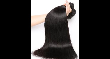Kit Straight Human Hair Bundels 2x 100gr, 24inch + 1 frontal 10A ,60,96cm