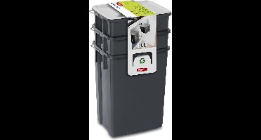 Set van afvalbakken 2x10L + 6L Curver Prullenbak SET